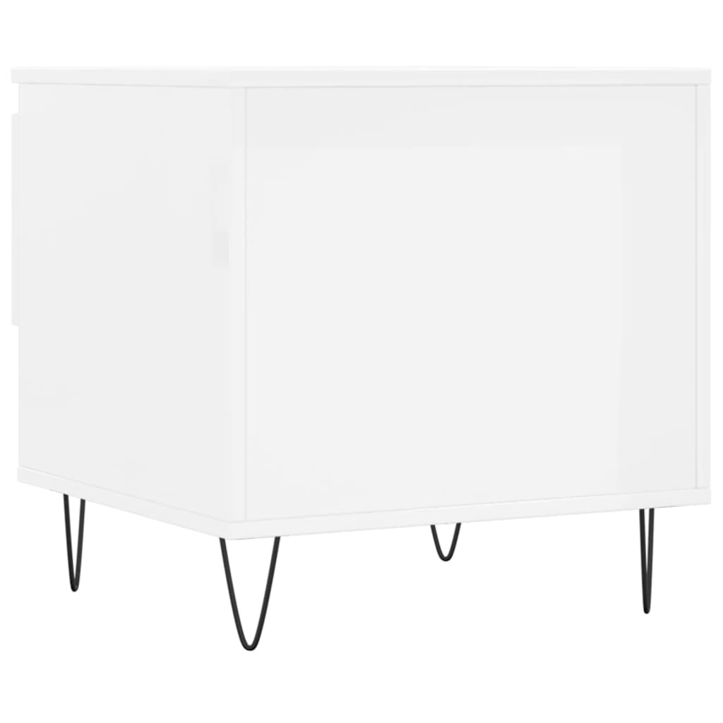 Tables basses 2 pcs blanc brillant 50x46x50cm bois d'ingénierie - XIOS