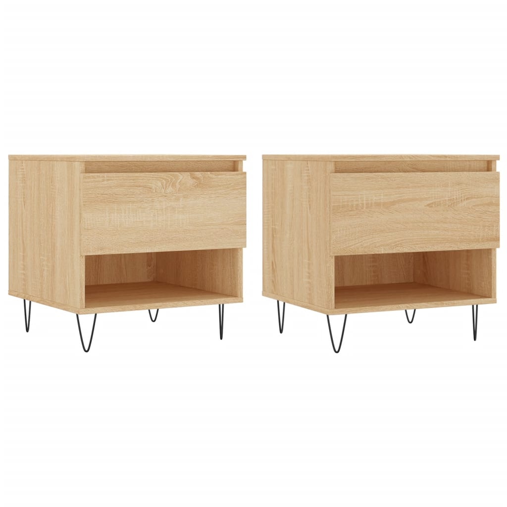 Tables basses 2 pcs chêne sonoma 50x46x50 cm bois d'ingénierie - XIOS