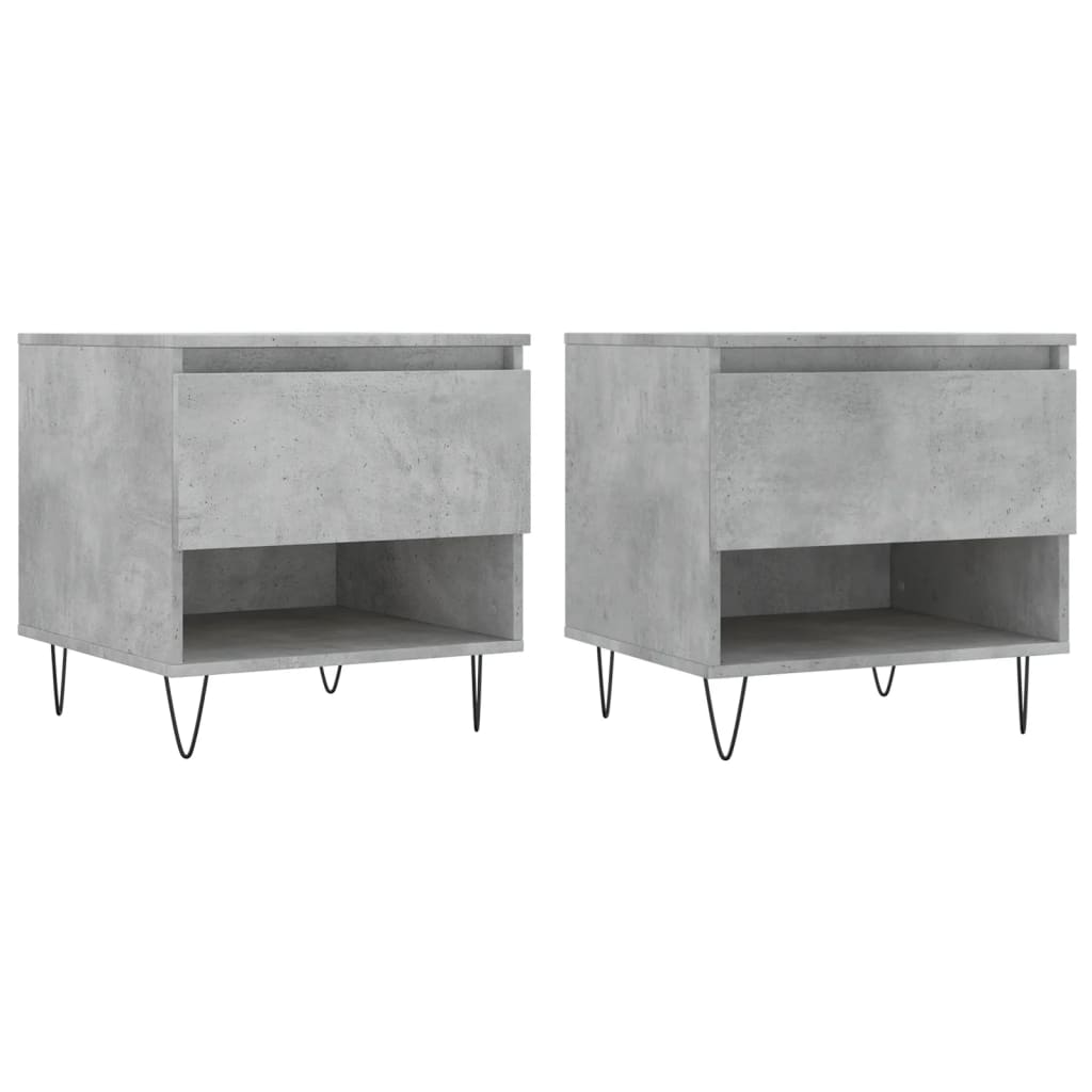 Tables basses 2 pcs gris béton 50x46x50 cm bois d'ingénierie - XIOS