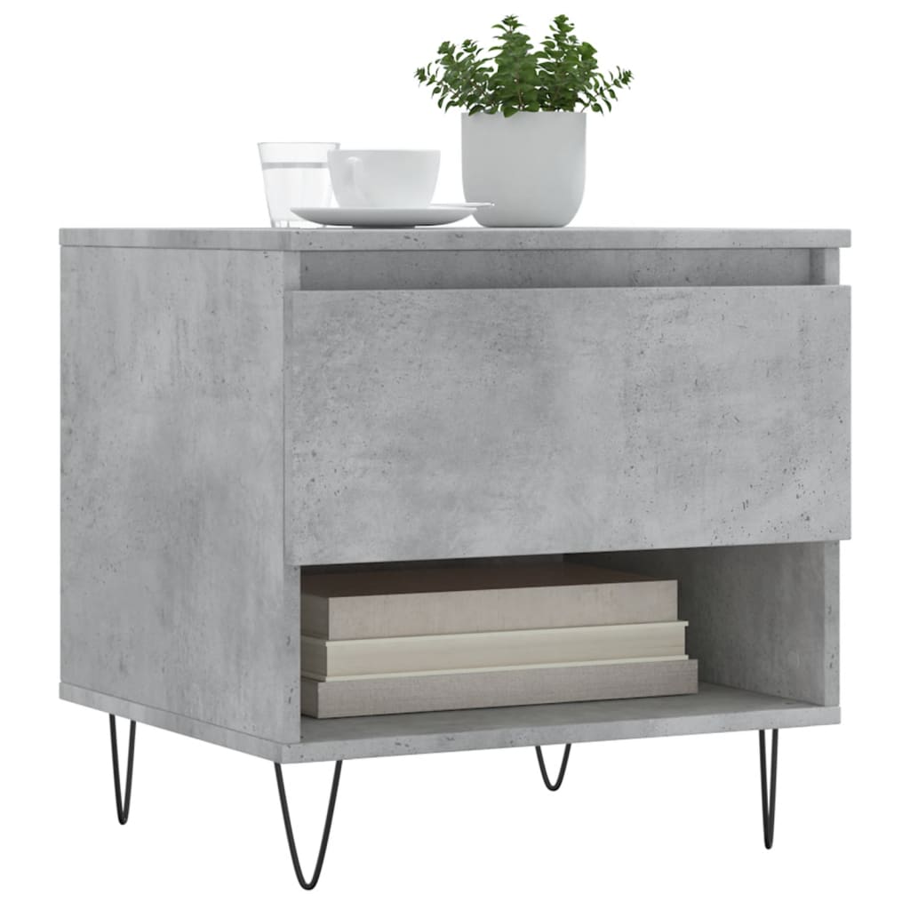Tables basses 2 pcs gris béton 50x46x50 cm bois d'ingénierie - XIOS