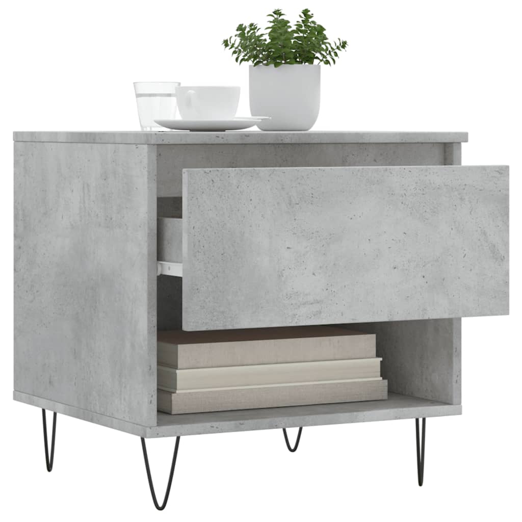 Tables basses 2 pcs gris béton 50x46x50 cm bois d'ingénierie - XIOS