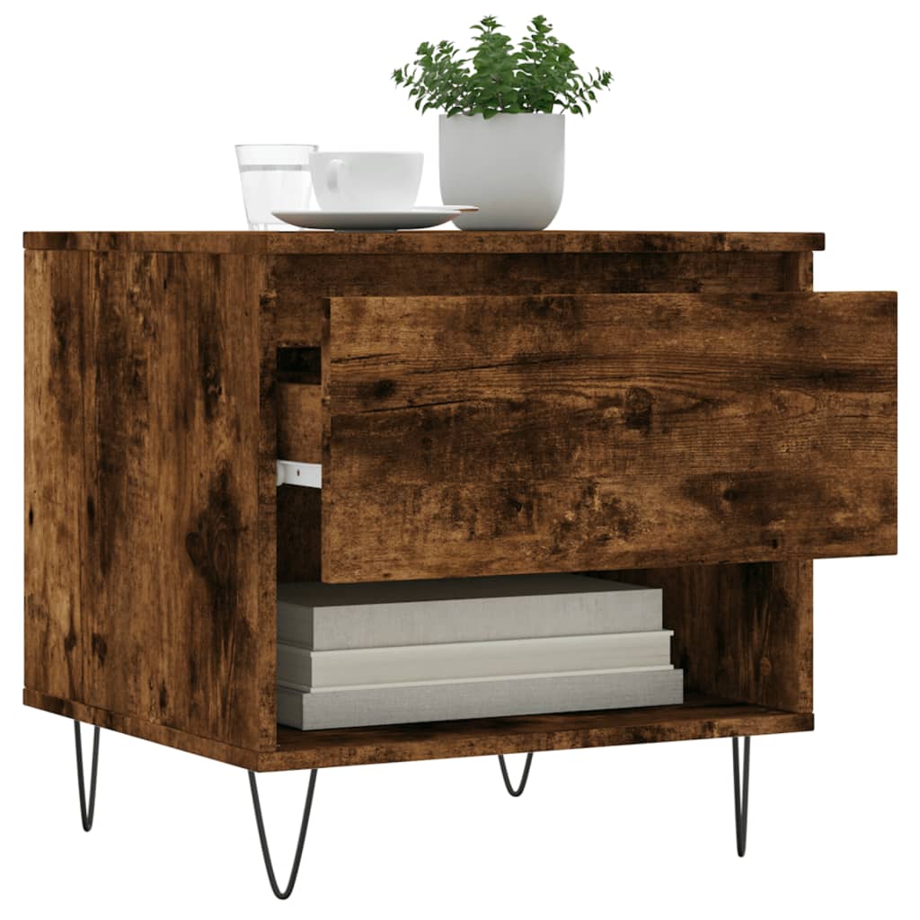 Tables basses 2 pcs chêne fumé 50x46x50 cm bois d'ingénierie - XIOS