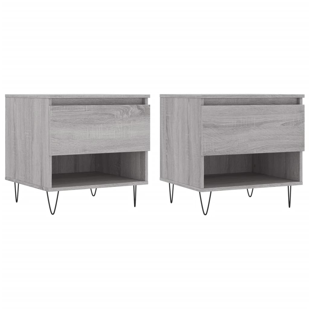 Tables basses 2 pcs sonoma gris 50x46x50 cm bois d'ingénierie - XIOS