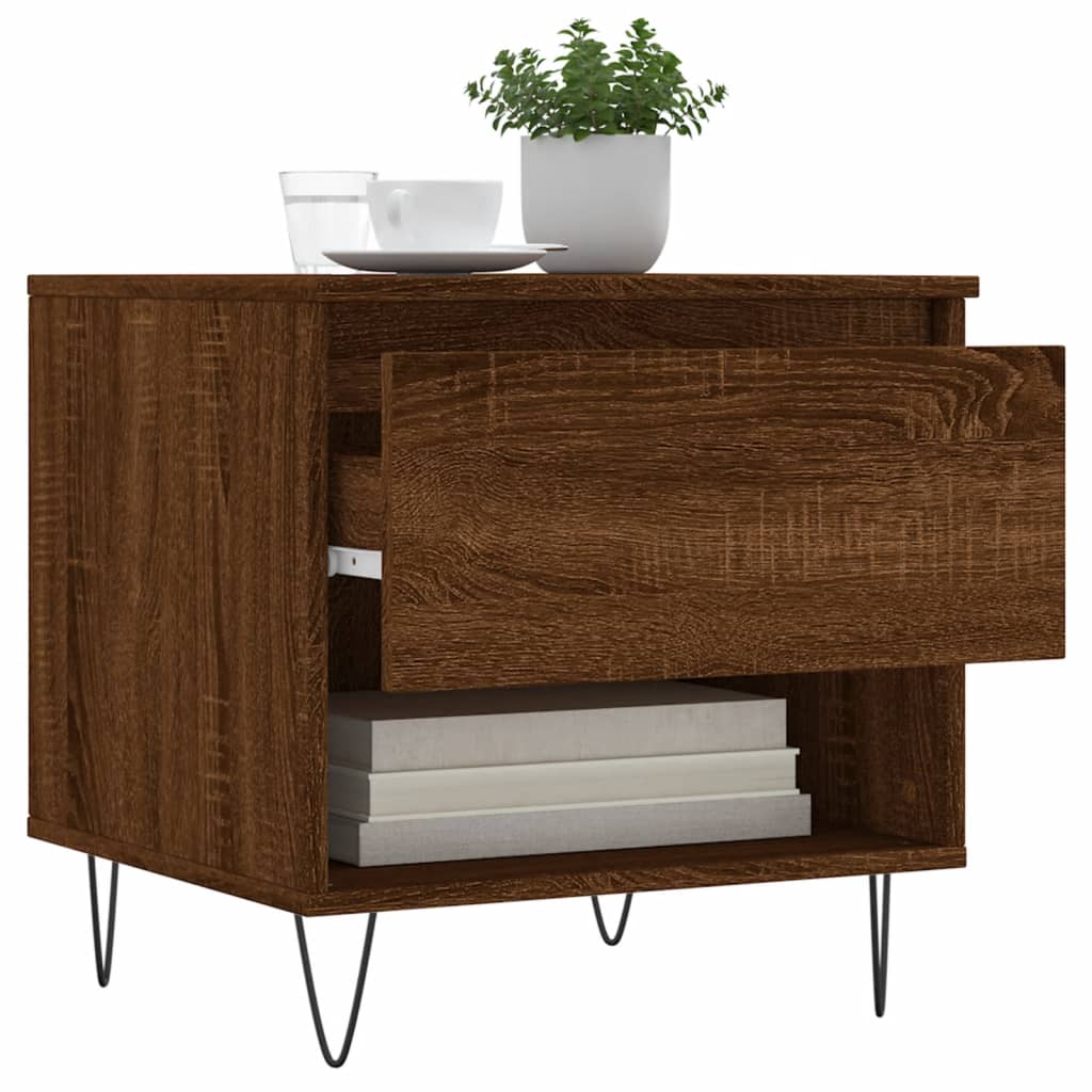 Table basse chêne marron 50x46x50 cm bois d'ingénierie - XIOS