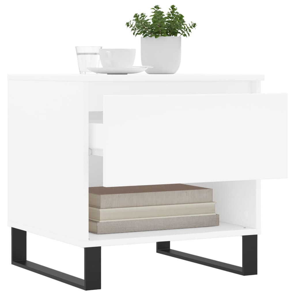 Table basse blanc 50x46x50 cm bois d’ingénierie - XIOS