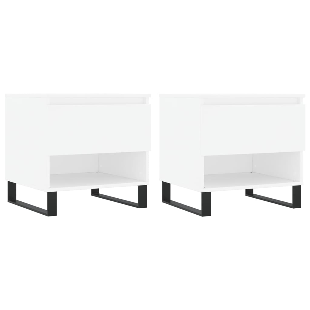 Tables basses 2 pcs blanc 50x46x50 cm bois d'ingénierie XIOS