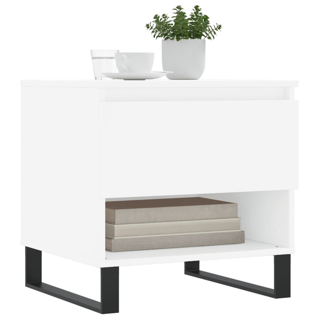 Tables basses 2 pcs blanc 50x46x50 cm bois d'ingénierie XIOS