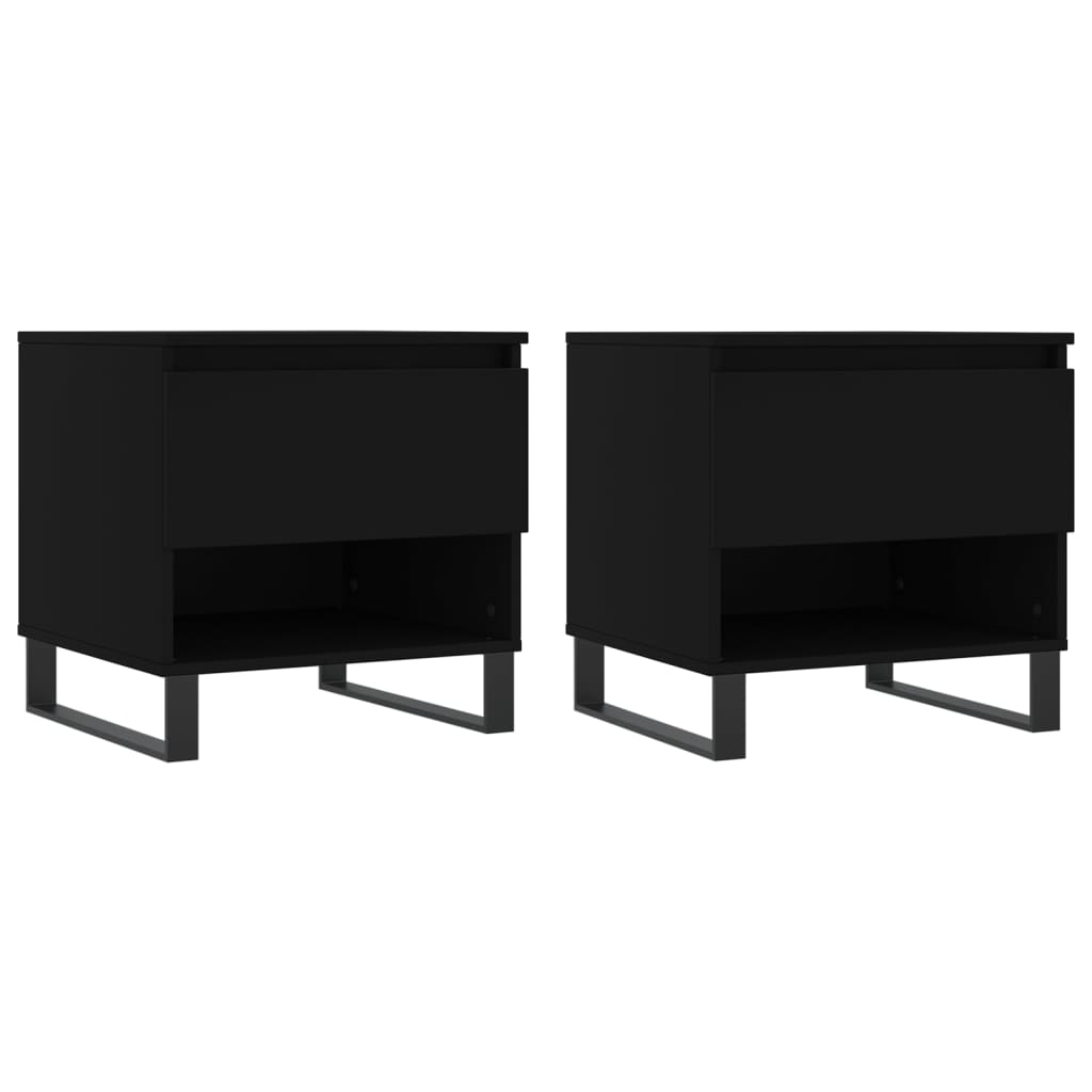 Tables basses 2 pcs noir 50x46x50 cm bois d'ingénierie - XIOS