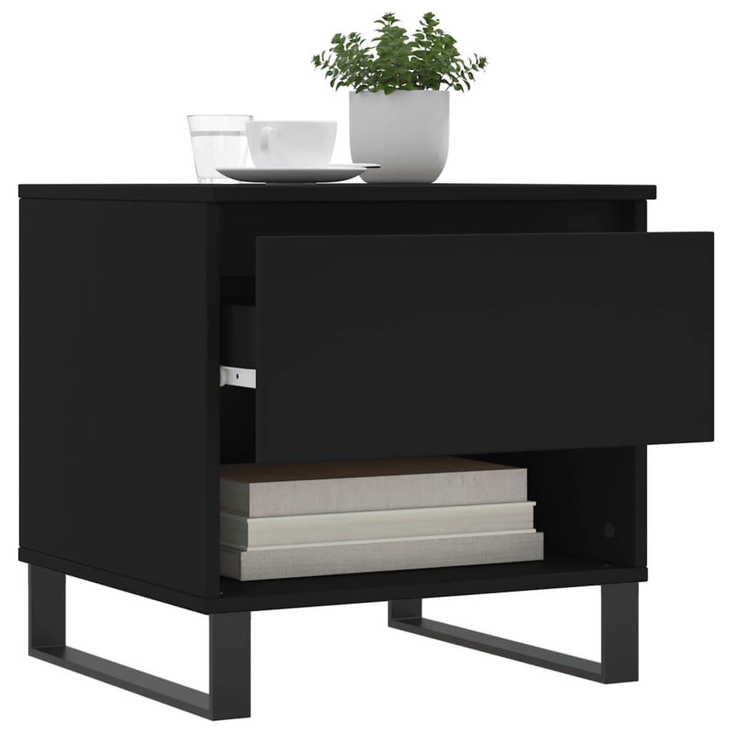 Tables basses 2 pcs noir 50x46x50 cm bois d'ingénierie - XIOS