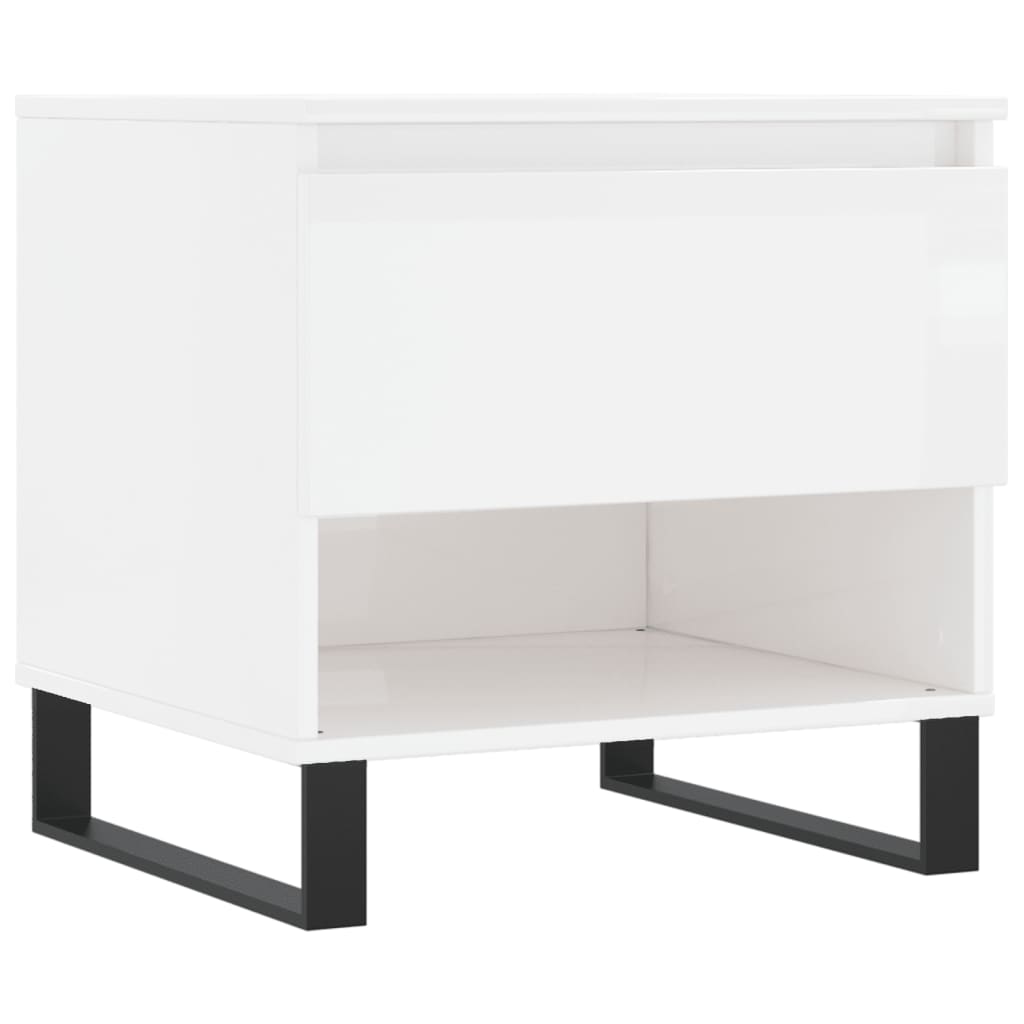 Tables basses 2 pcs blanc brillant 50x46x50cm bois d'ingénierie - XIOS