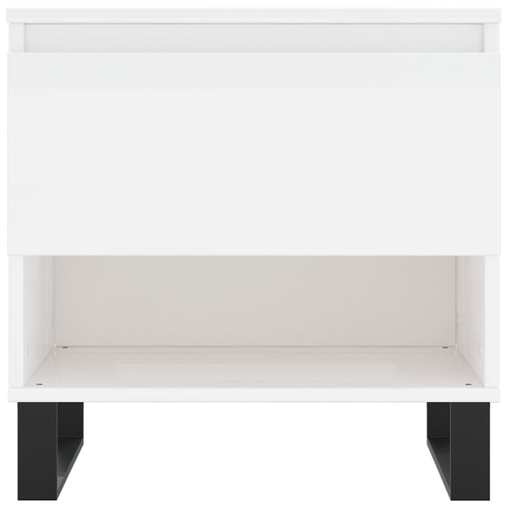 Tables basses 2 pcs blanc brillant 50x46x50cm bois d'ingénierie - XIOS