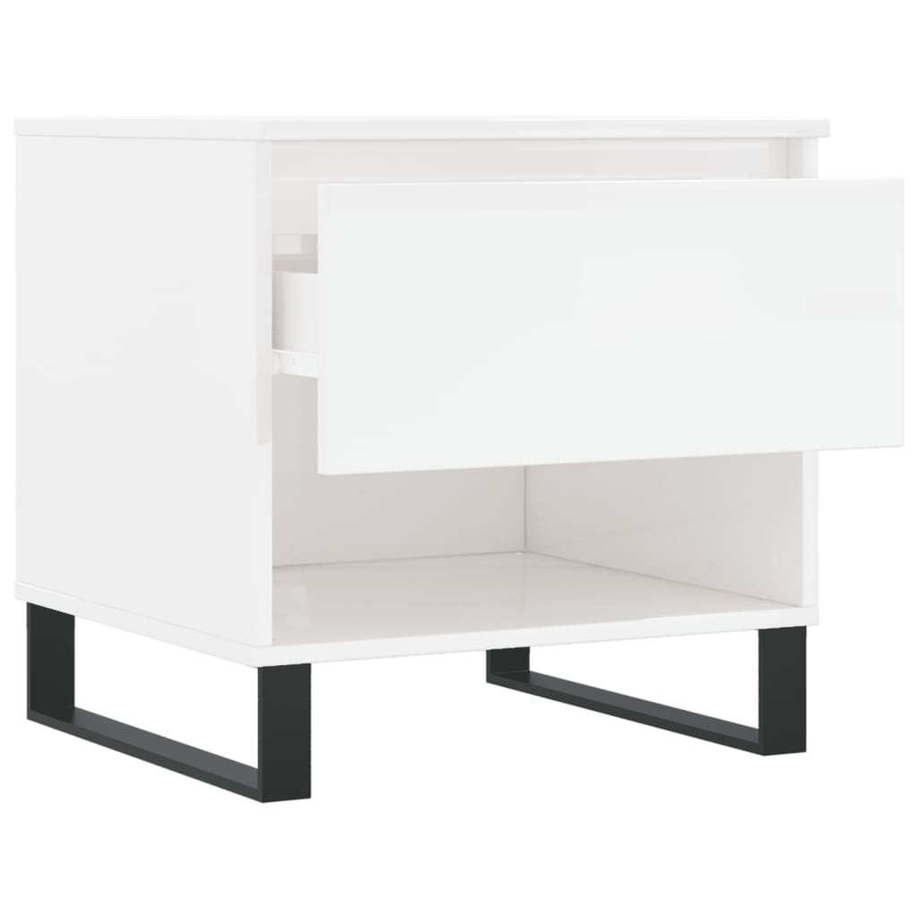 Tables basses 2 pcs blanc brillant 50x46x50cm bois d'ingénierie - XIOS