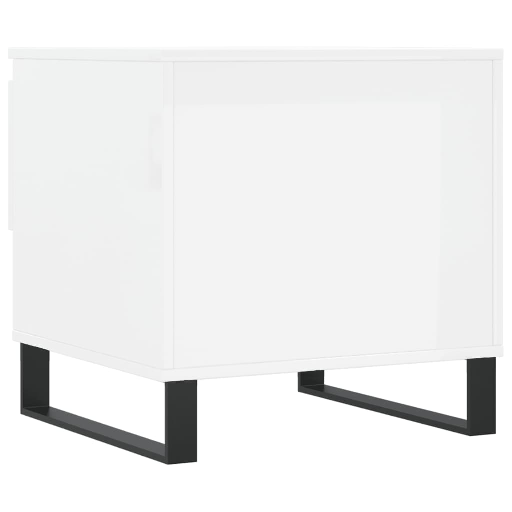 Tables basses 2 pcs blanc brillant 50x46x50cm bois d'ingénierie - XIOS