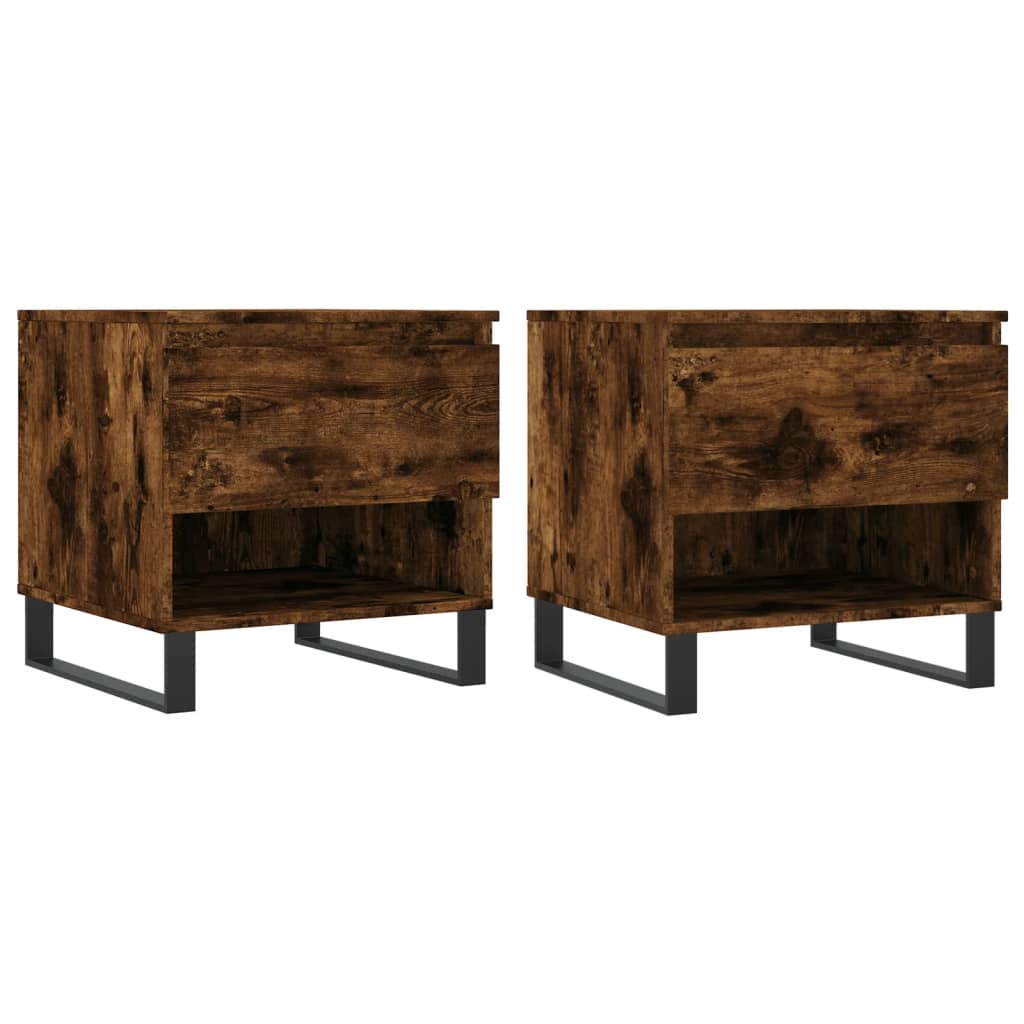 Tables basses 2 pcs chêne fumé 50x46x50 cm bois d'ingénierie - XIOS