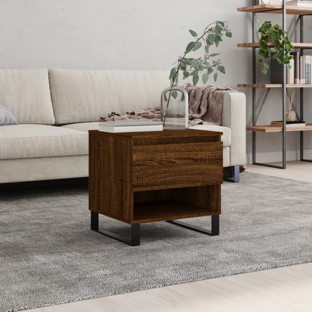 Table basse chêne marron 50x46x50 cm bois d'ingénierie - XIOS