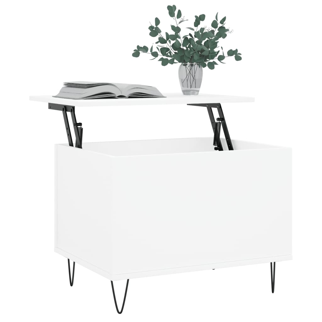 Table basse Blanc 60x44,5x45 cm Bois d'ingénierie - XIOS