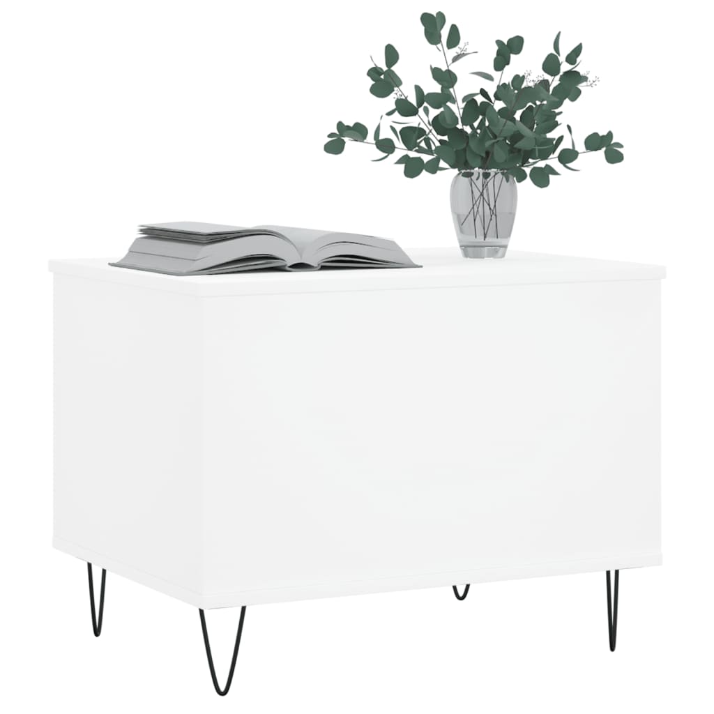 Table basse Blanc 60x44,5x45 cm Bois d'ingénierie - XIOS