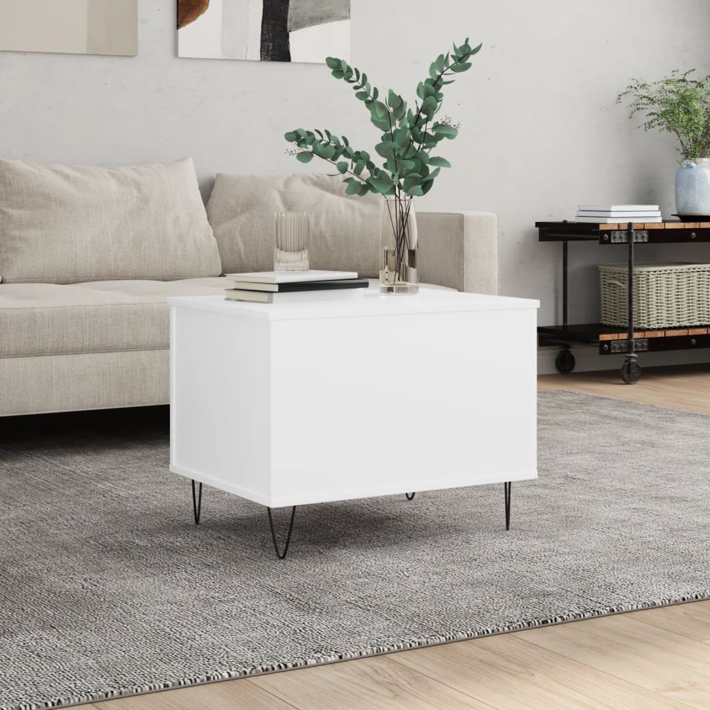 Table basse Blanc 60x44,5x45 cm Bois d'ingénierie - XIOS