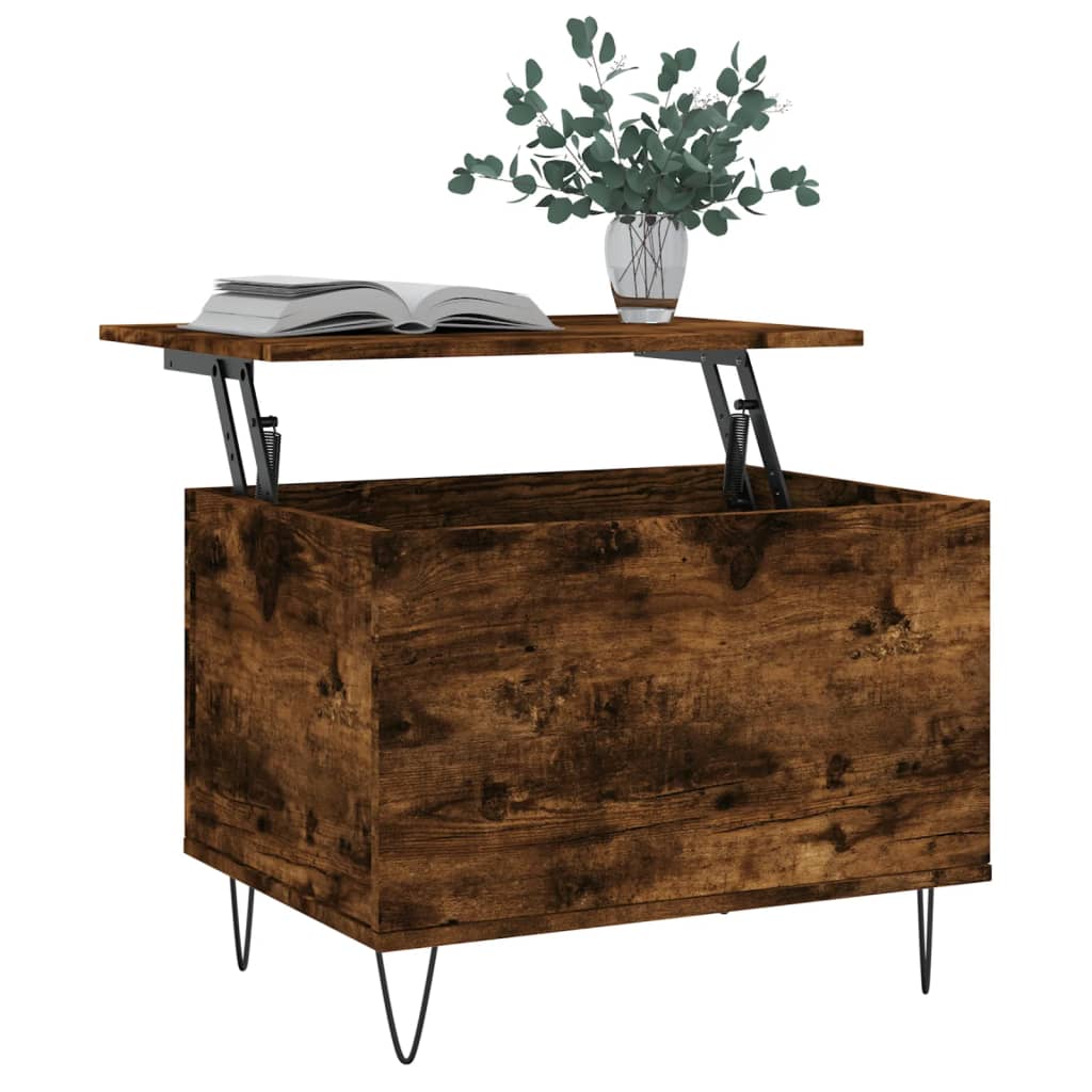 Table basse Chêne fumé 60x44,5x45 cm Bois d'ingénierie - XIOS
