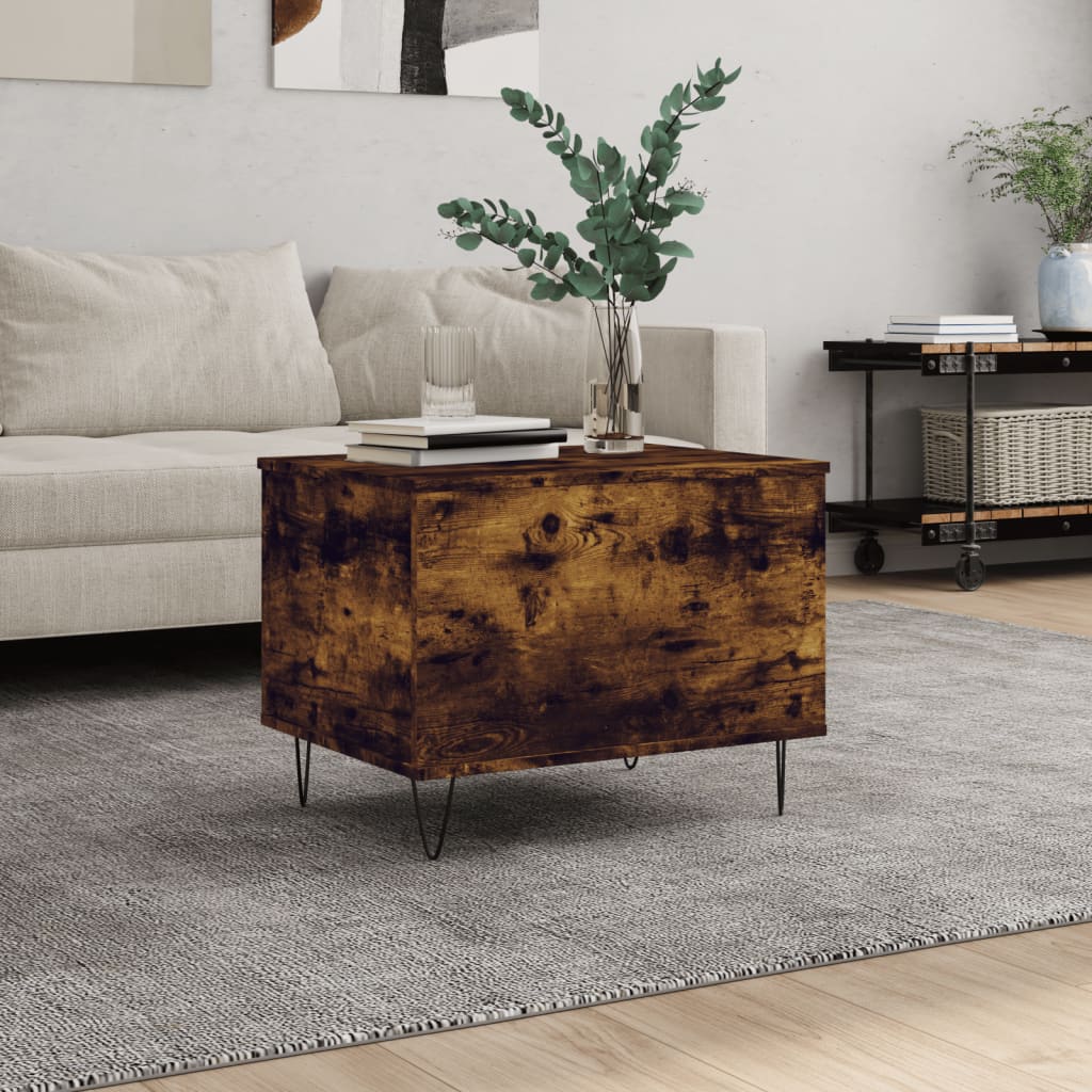 Table basse Chêne fumé 60x44,5x45 cm Bois d'ingénierie - XIOS