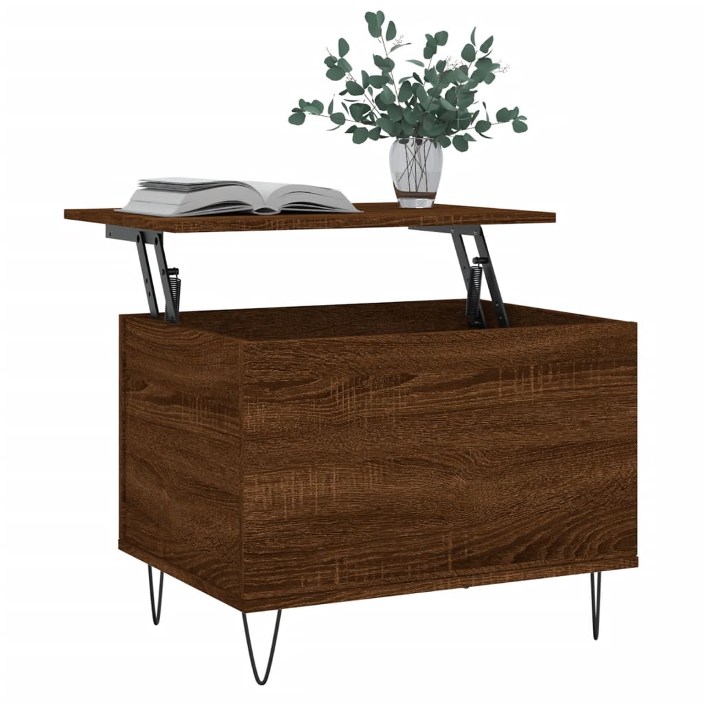 Table basse Chêne marron 60x44,5x45 cm Bois d'ingénierie - XIOS