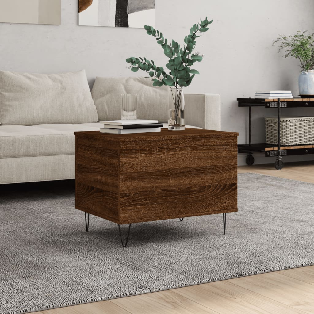 Table basse Chêne marron 60x44,5x45 cm Bois d'ingénierie - XIOS