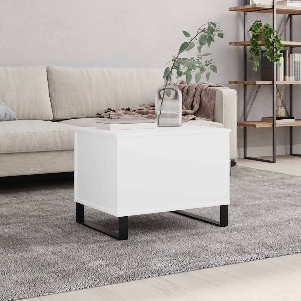 Table basse Blanc 60x44,5x45 cm Bois d'ingénierie - XIOS