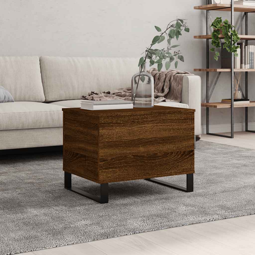 Table basse Chêne marron 60x44,5x45 cm Bois d'ingénierie - XIOS