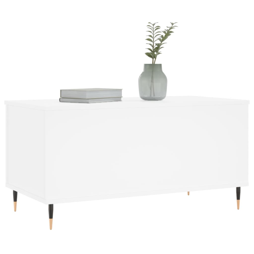 Table basse Blanc 90x44,5x45 cm Bois d'ingénierie - XIOS