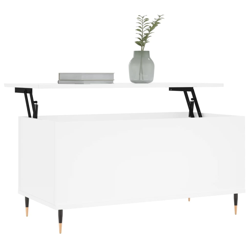 Table basse Blanc 90x44,5x45 cm Bois d'ingénierie - XIOS
