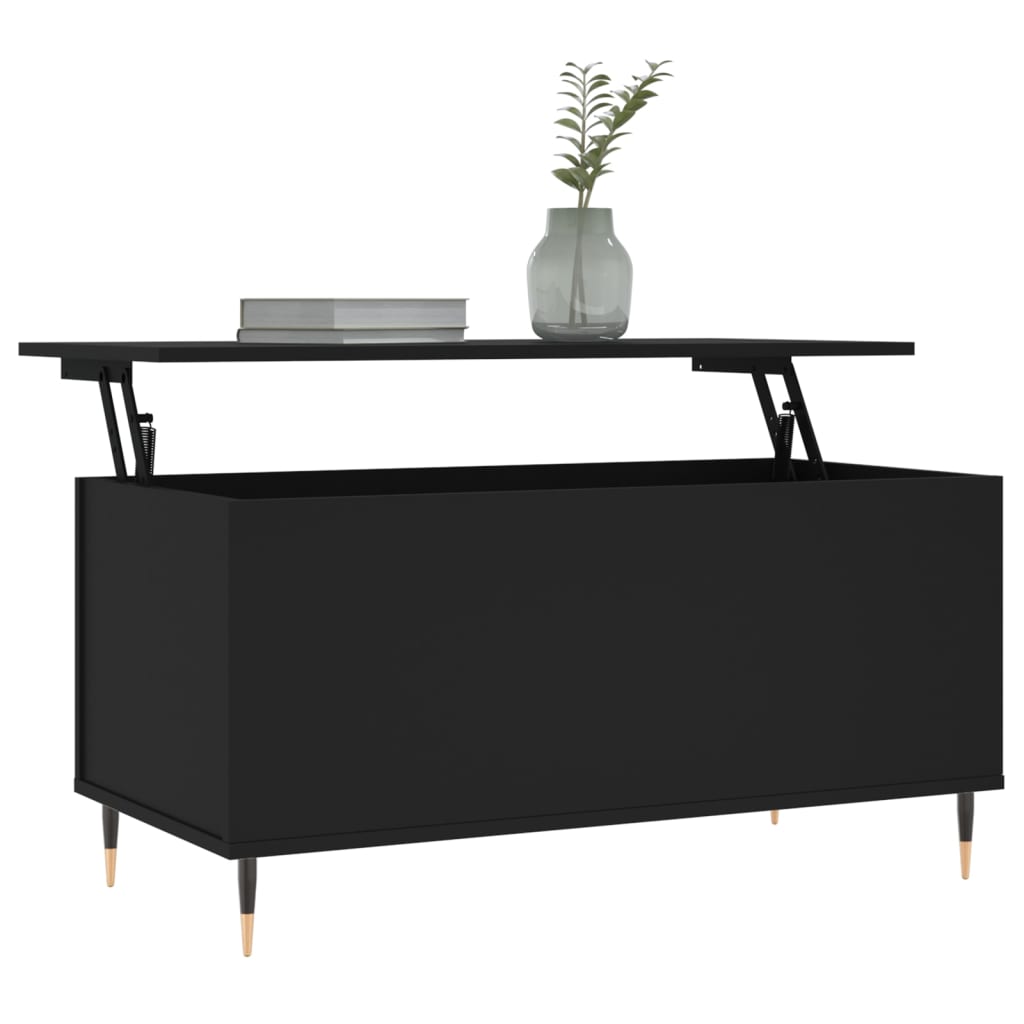 Table basse Noir 90x44,5x45 cm Bois d'ingénierie - XIOS