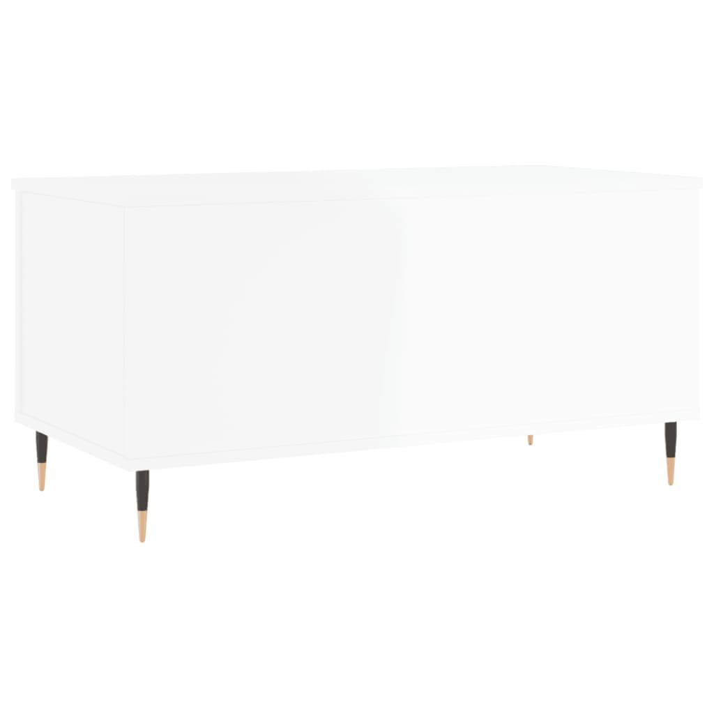Table basse Blanc brillant 90x44,5x45 cm Bois d'ingénierie - XIOS