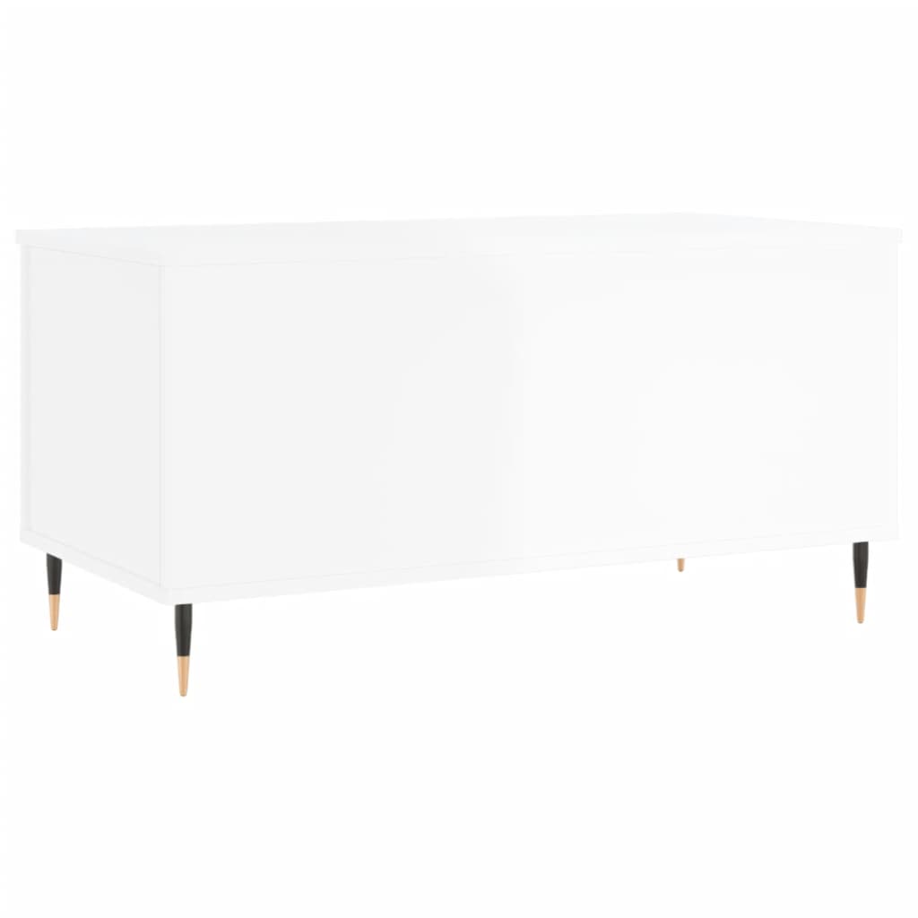 Table basse Blanc brillant 90x44,5x45 cm Bois d'ingénierie - XIOS