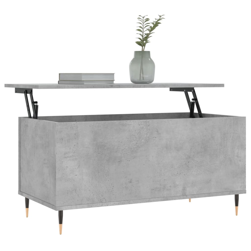 Table basse Gris béton 90x44,5x45 cm Bois d'ingénierie - XIOS