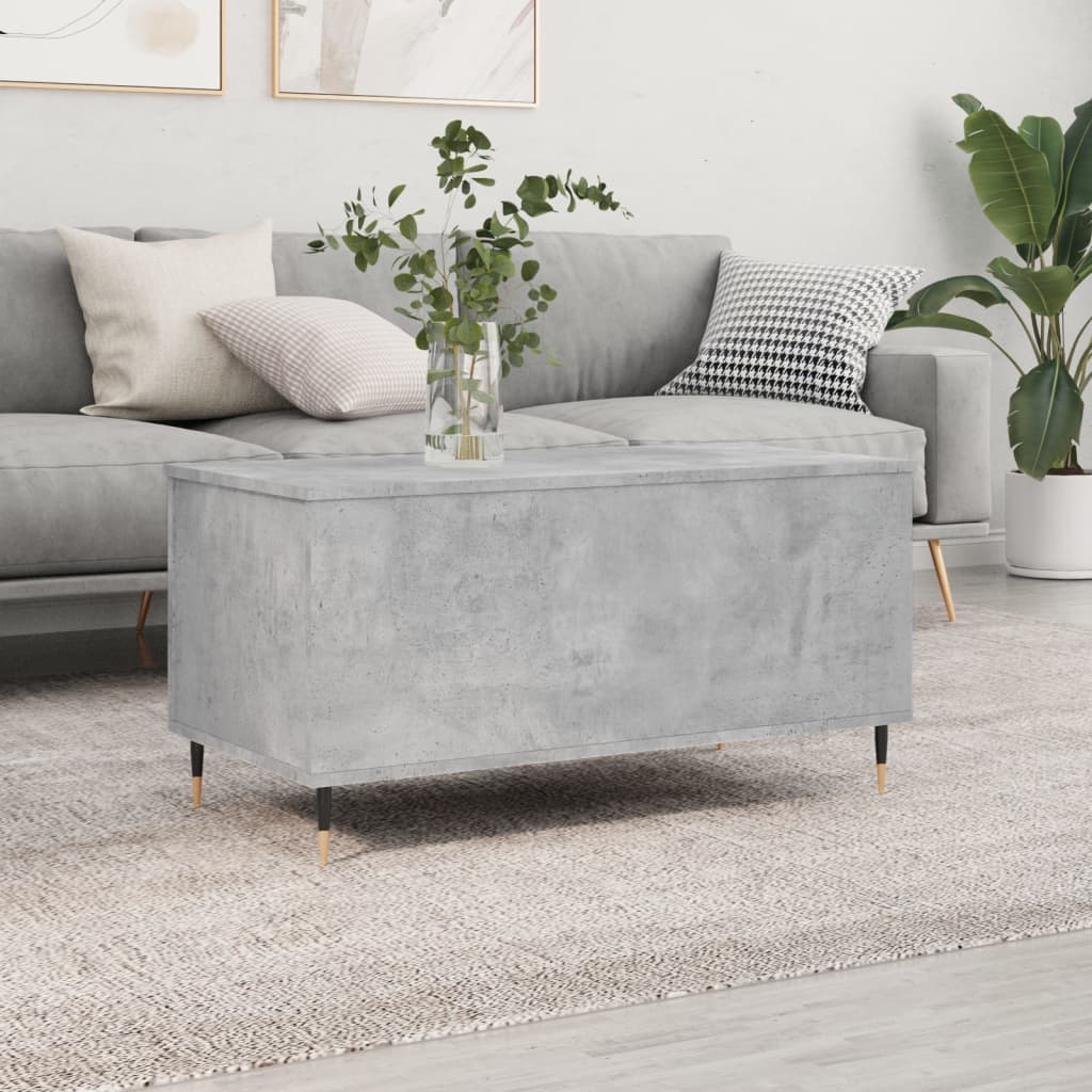 Table basse Gris béton 90x44,5x45 cm Bois d'ingénierie - XIOS