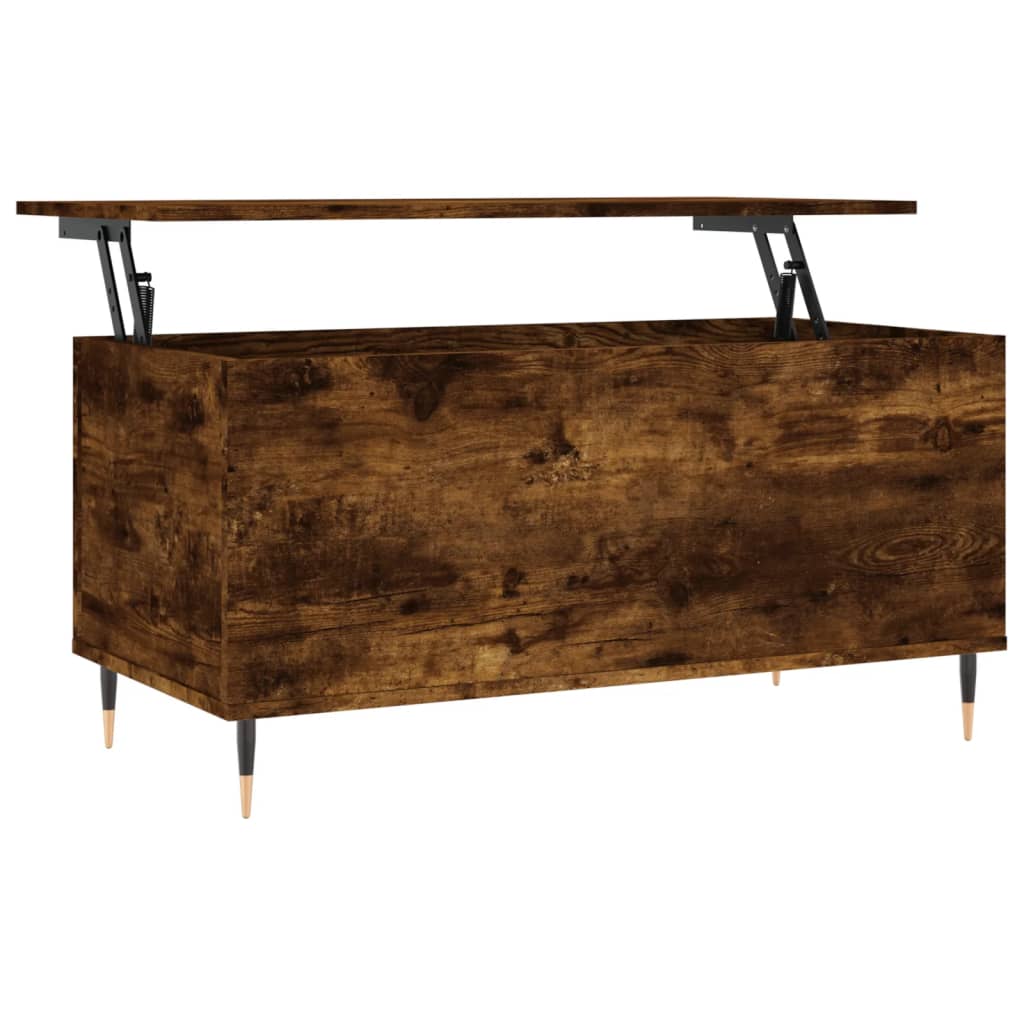 Table basse Chêne fumé 90x44,5x45 cm Bois d'ingénierie - XIOS