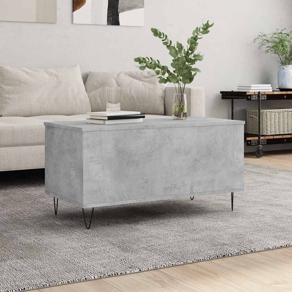 Table basse Gris béton 90x44,5x45 cm Bois d'ingénierie - XIOS