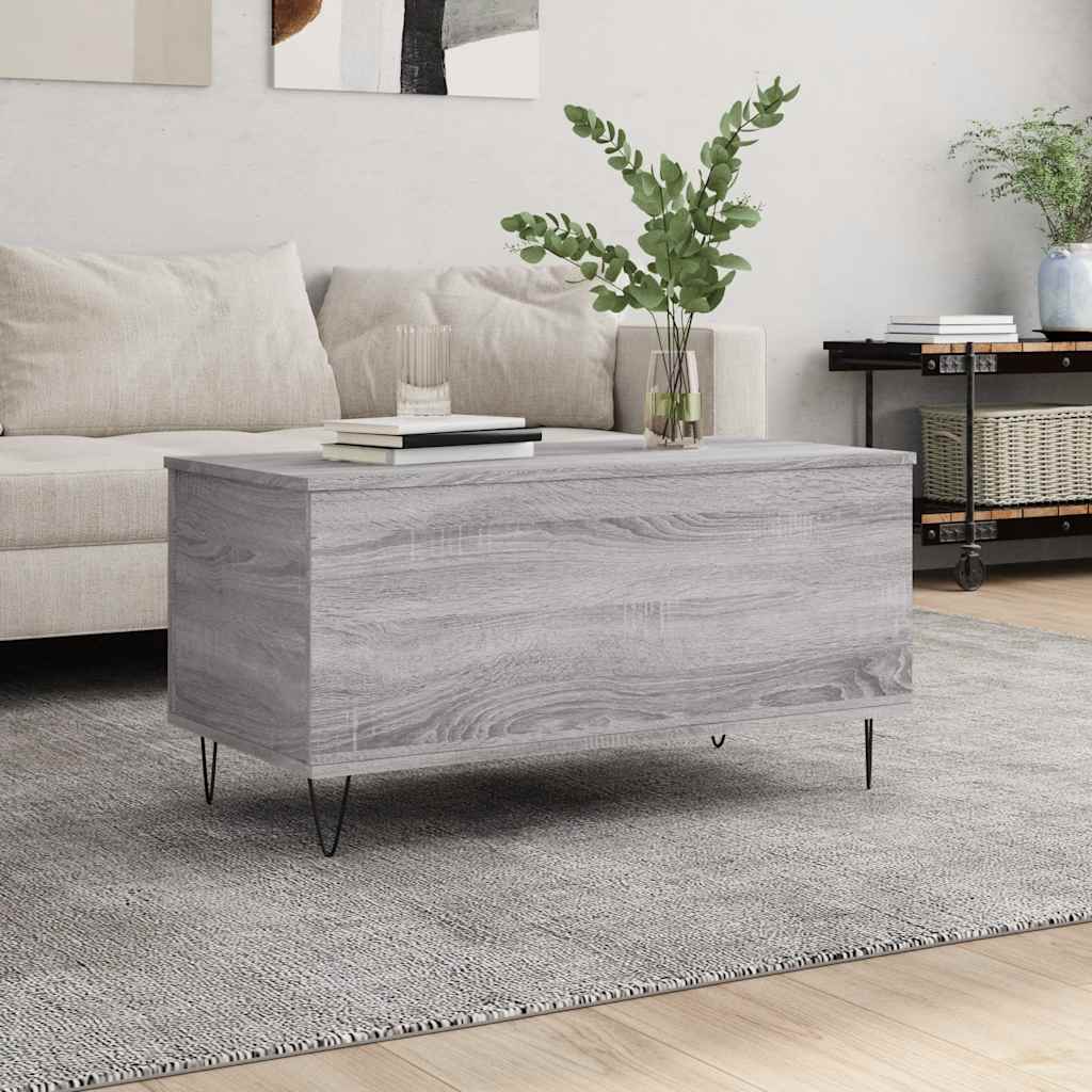 Table basse Sonoma gris 90x44,5x45 cm Bois d'ingénierie - XIOS