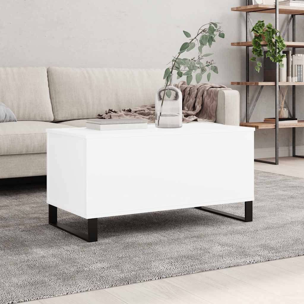 Table basse Blanc 90x44,5x45 cm Bois d'ingénierie - XIOS