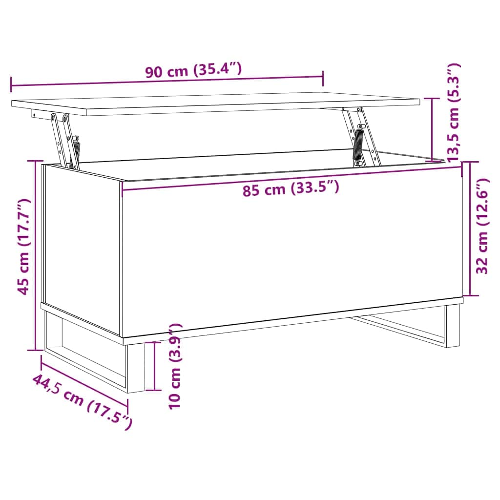 Table basse Chêne sonoma 90x44,5x45 cm Bois d'ingénierie