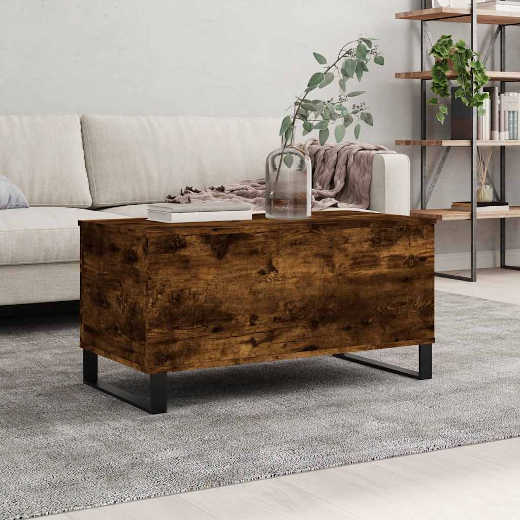Table basse Chêne fumé 90x44,5x45 cm Bois d'ingénierie - XIOS