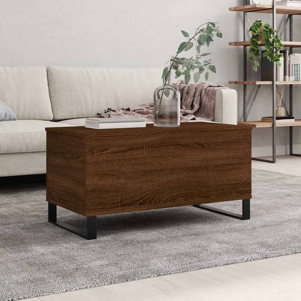 Table basse Chêne marron 90x44,5x45 cm Bois d'ingénierie - XIOS