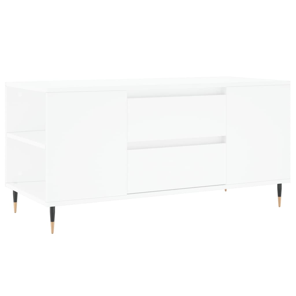 Table basse blanc 102x44,5x50 cm bois d'ingénierie - XIOS