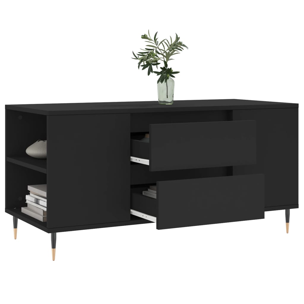 Table basse noir 102x44,5x50 cm bois d'ingénierie - XIOS