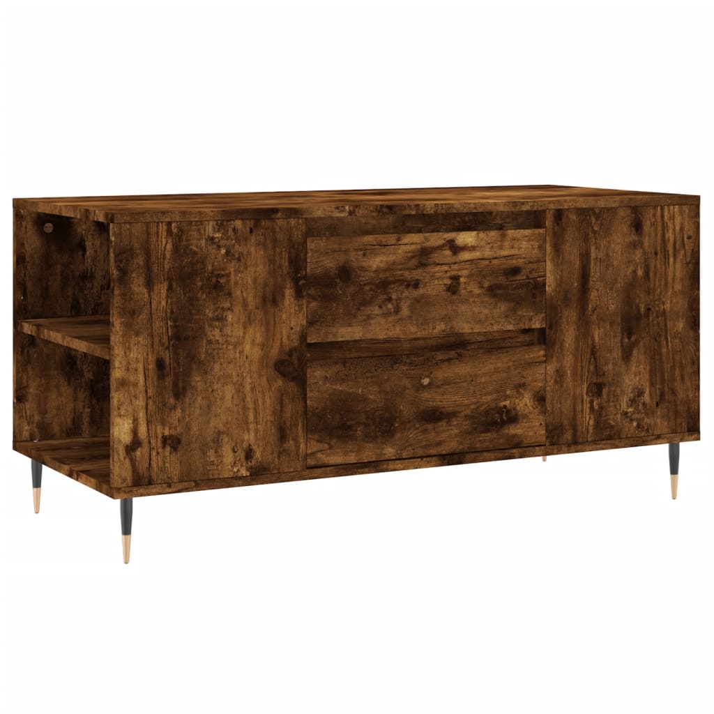 Table basse chêne fumé 102x44,5x50 cm bois d'ingénierie - XIOS