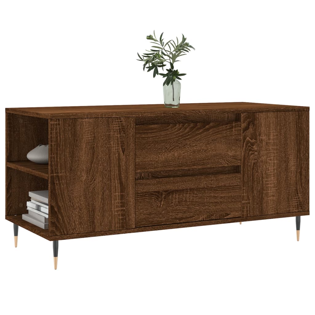 Table basse chêne marron 102x44,5x50 cm bois d'ingénierie XIOS