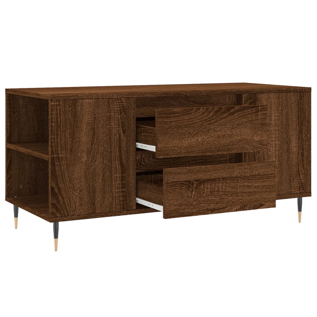 Table basse chêne marron 102x44,5x50 cm bois d'ingénierie XIOS
