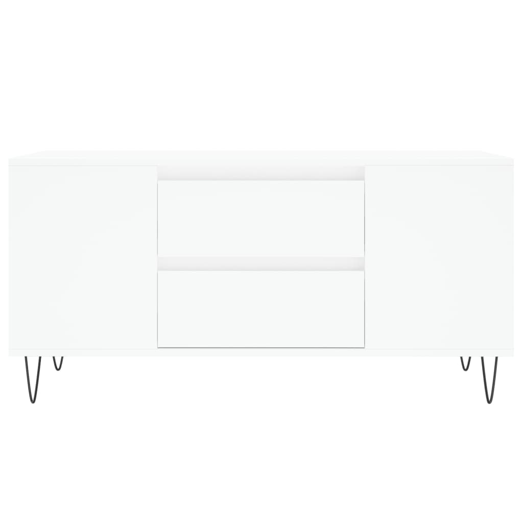 Table basse blanc 102x44,5x50 cm bois d'ingénierie - XIOS