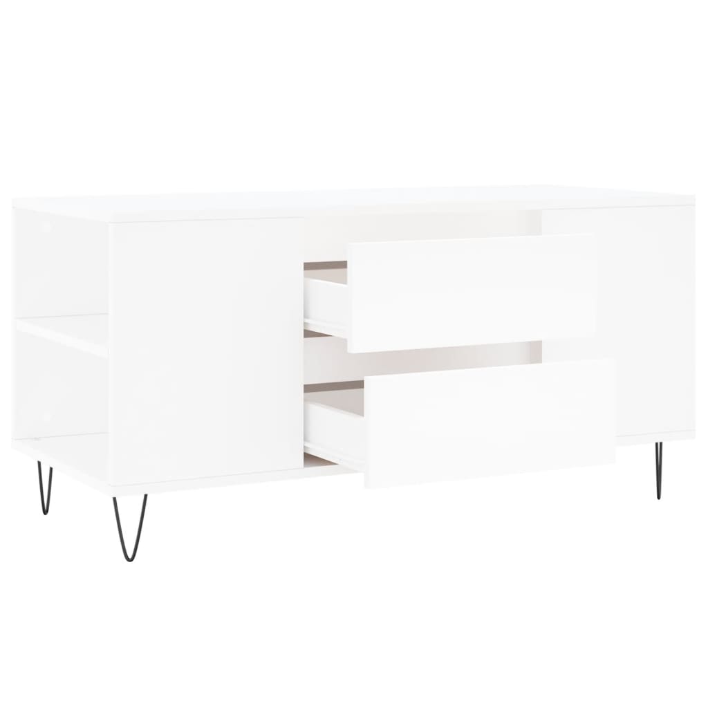 Table basse blanc 102x44,5x50 cm bois d'ingénierie - XIOS