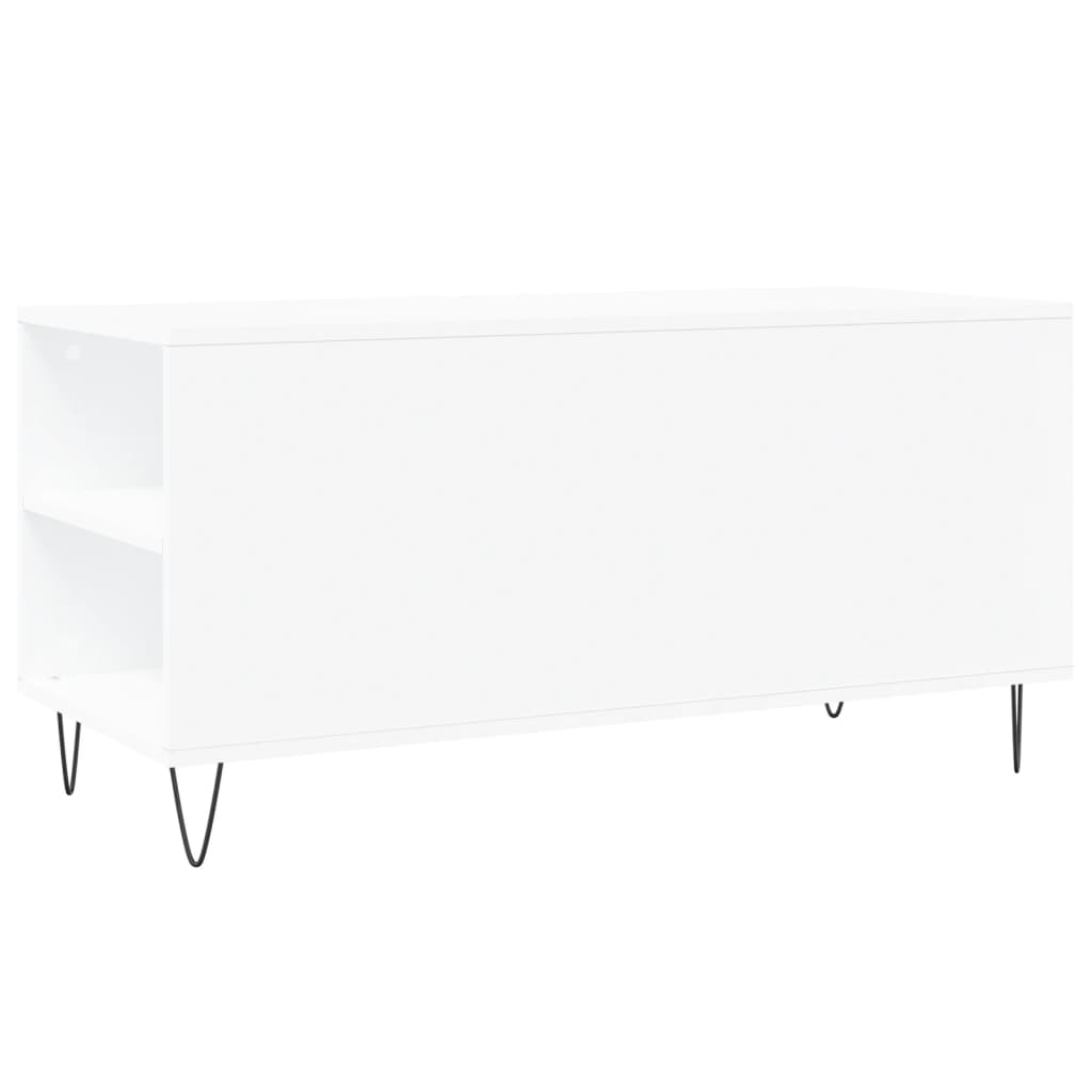 Table basse blanc 102x44,5x50 cm bois d'ingénierie - XIOS